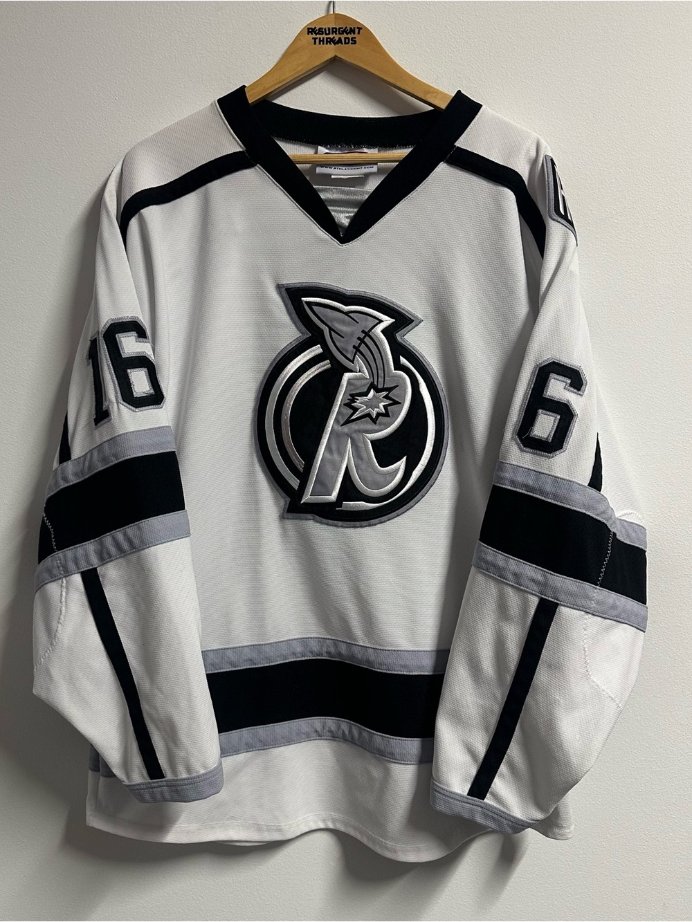 New Jersey Rockets #16 Lupi Rare White AAA Hockey Jersey Adult Large